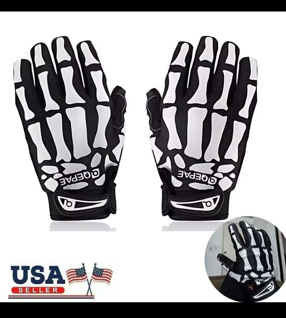 QEPAE Skeleton Full Finger Cycling Gloves Size Large